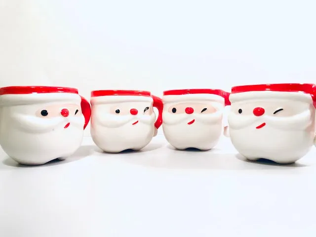 Napco Winking Santa Mug Set (Set of 4)