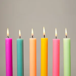 Neon Nights Box of 12 Dining Candles