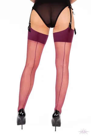 Playful Promises Grape Vintage Seamed Stockings