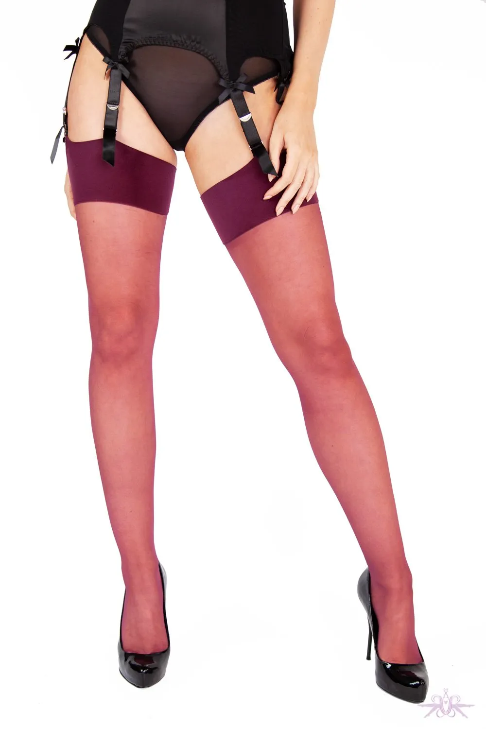 Playful Promises Grape Vintage Seamed Stockings