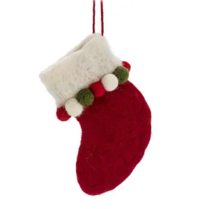 Pompom Stocking Felt Ornament