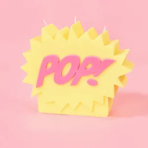 POP! Yellow & Pink Cartoon Pillar Candle