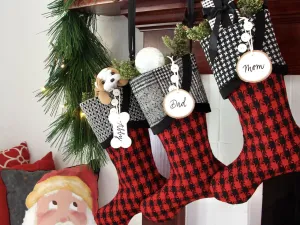 Red, Black & White Christmas Stockings — It's a Jolly Jubilee -- Stockings in Santa's Favorite Colors --  Shipping Included!