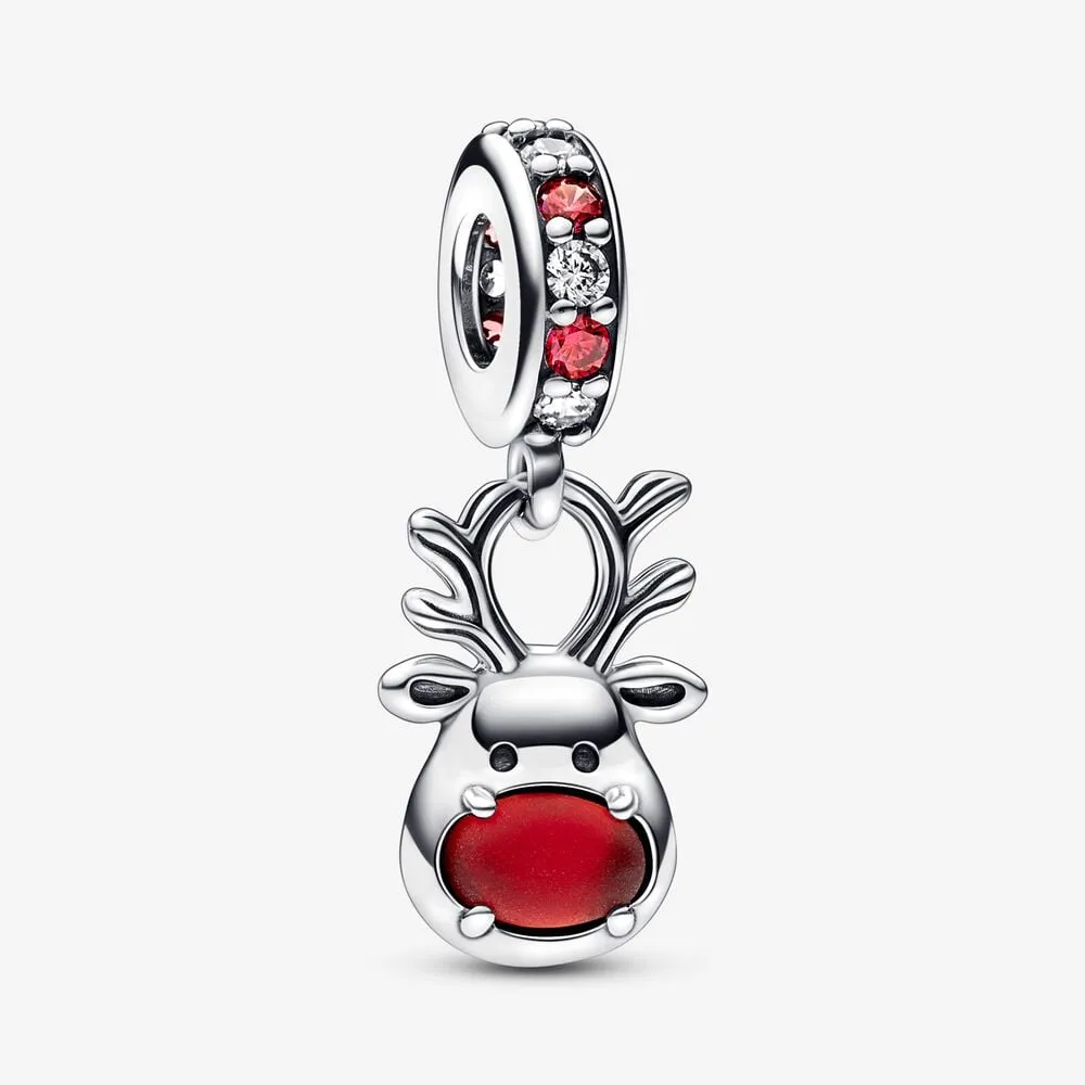 Red Nose Reindeer Murano Dangle Charm 792330C01