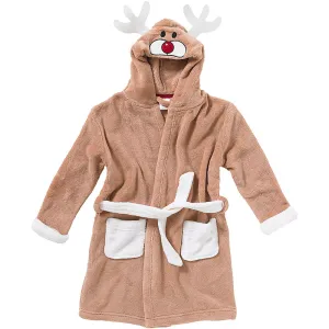 Reindeer Dressing Gown Brown & Beige