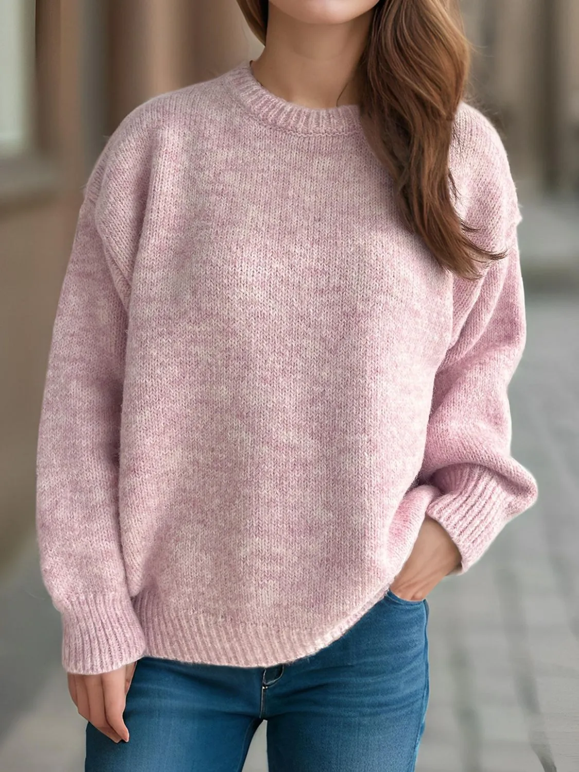 Round Neck Long Sleeve Sweater