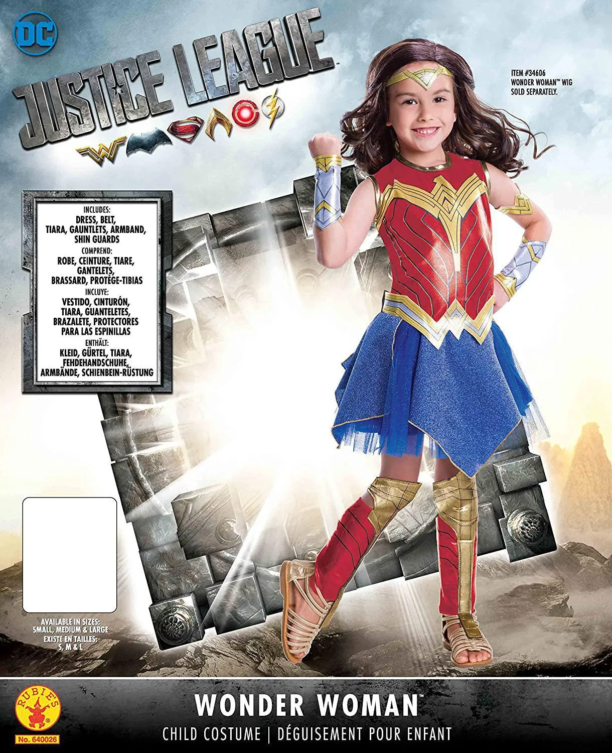 Rubie's Justice League Child's Wonder Woman Deluxe Kids Costume