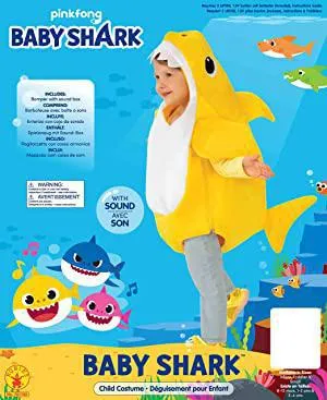 Rubie's Kid's Daddy Shark Kids Costume with Sound Chip - Blue Shark Infant Romper