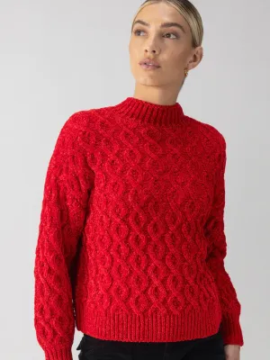 {Sanctuary} Cable Mock Neck Sweater