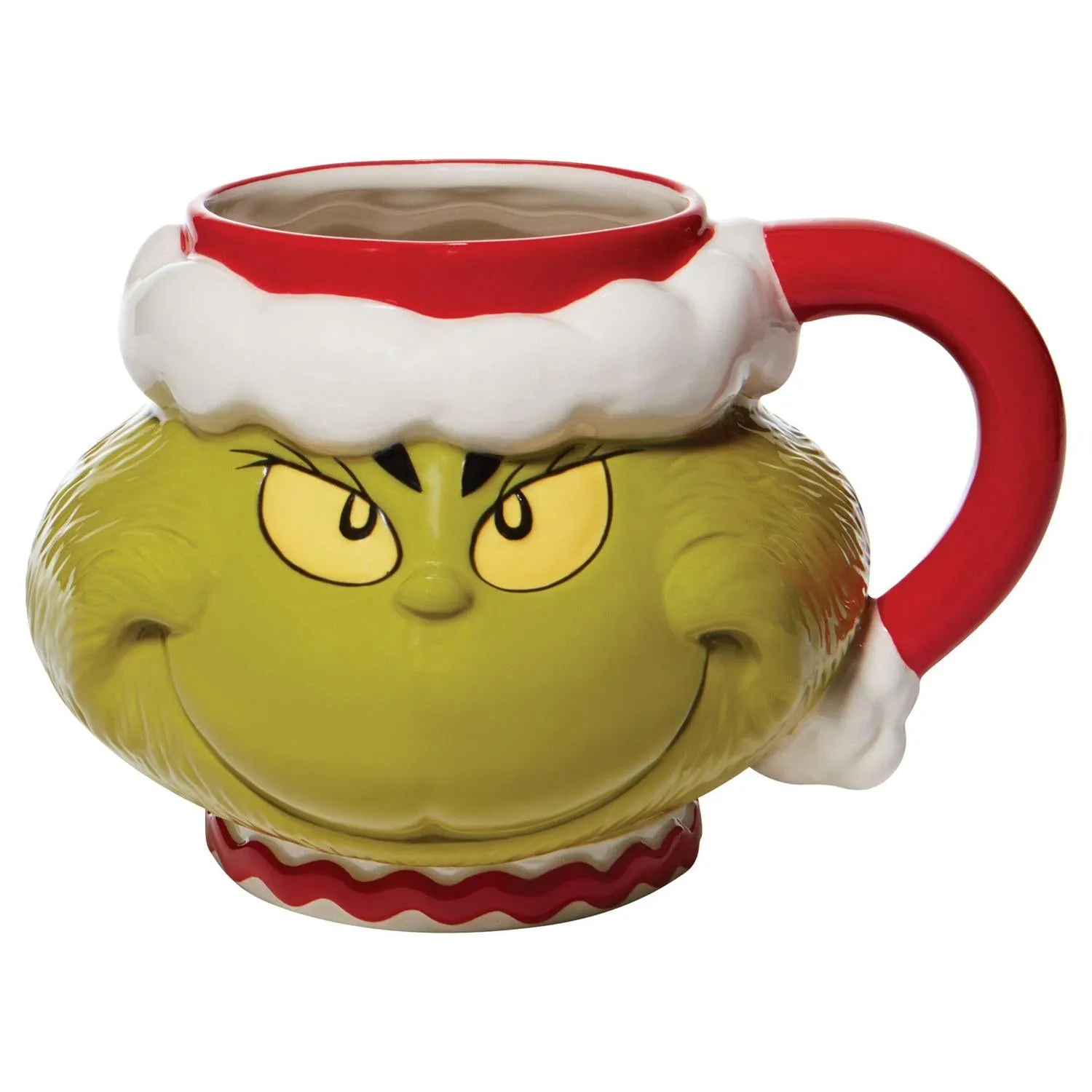 Santa Grinch Sculpted Ceramic Mug