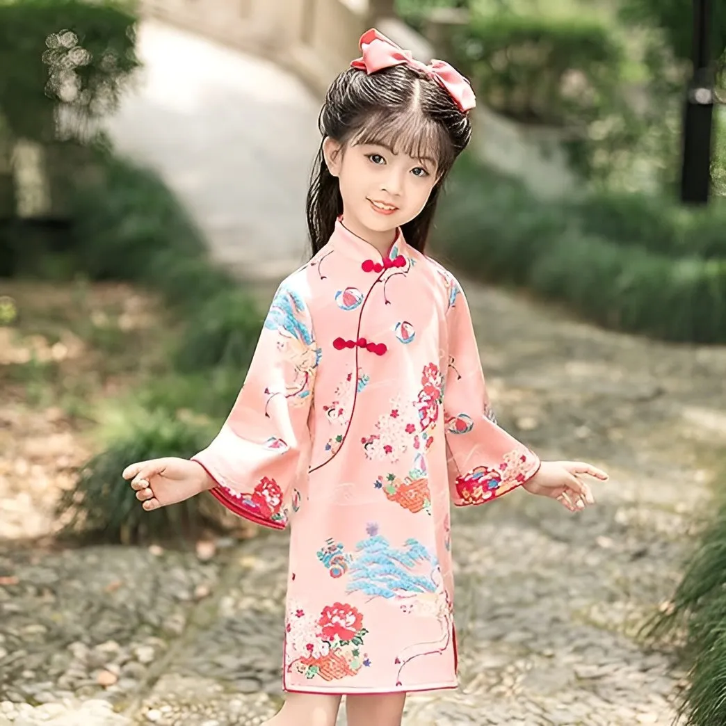 Spring New Long Sleeve Improved Cheongsam Dress