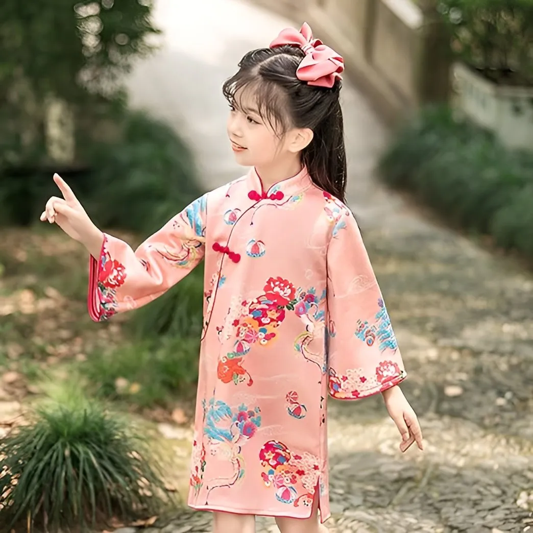 Spring New Long Sleeve Improved Cheongsam Dress