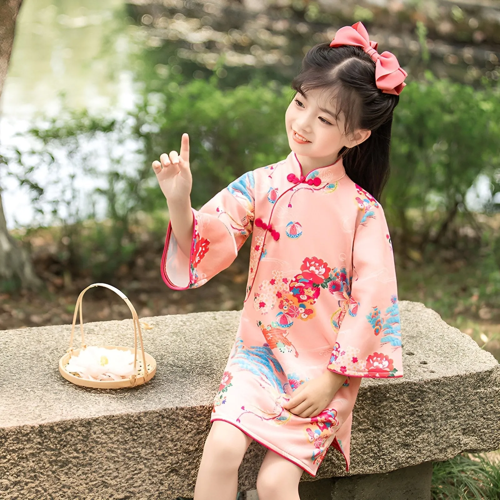 Spring New Long Sleeve Improved Cheongsam Dress