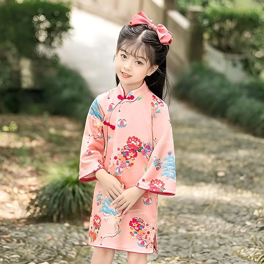 Spring New Long Sleeve Improved Cheongsam Dress