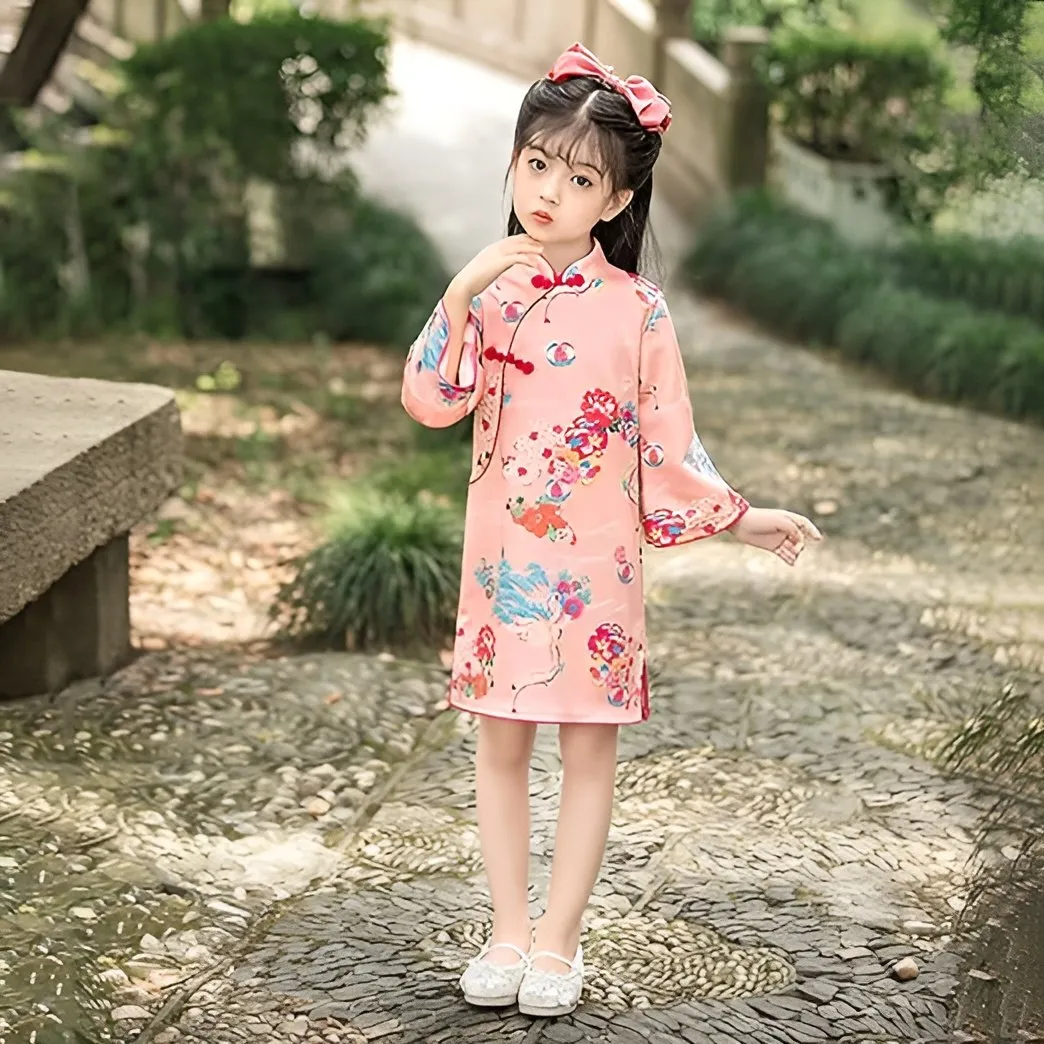 Spring New Long Sleeve Improved Cheongsam Dress