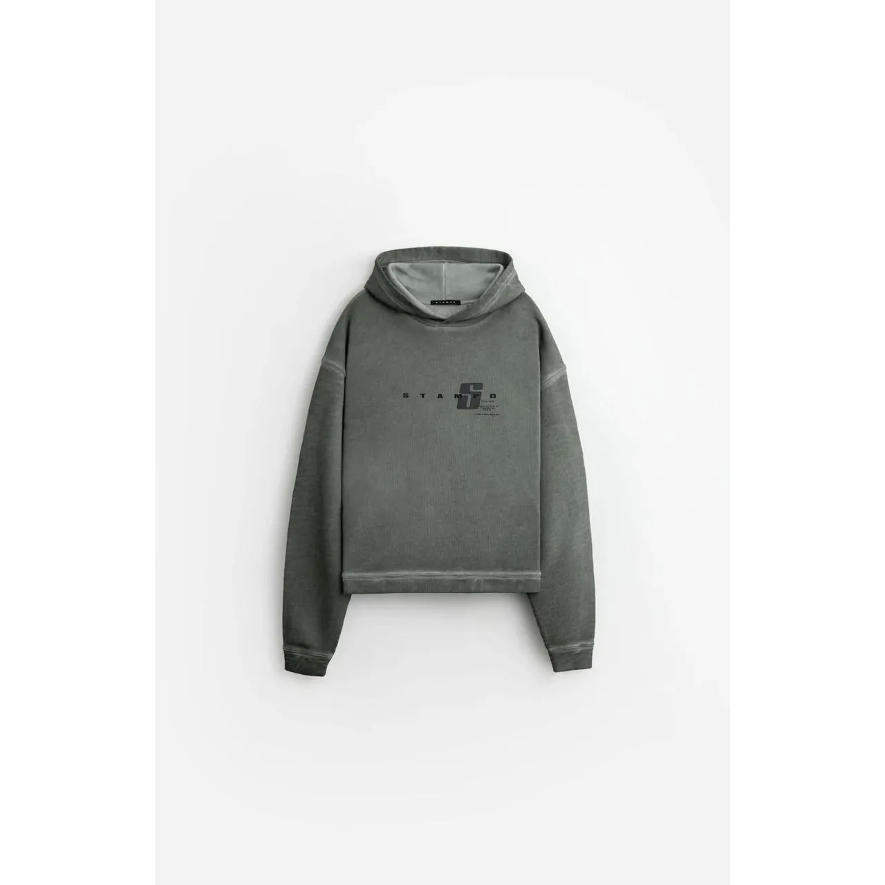 Stampd S24 Transit Oil Wash Cropped Hoodie Jade