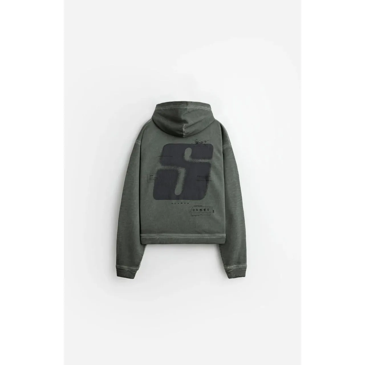 Stampd S24 Transit Oil Wash Cropped Hoodie Jade