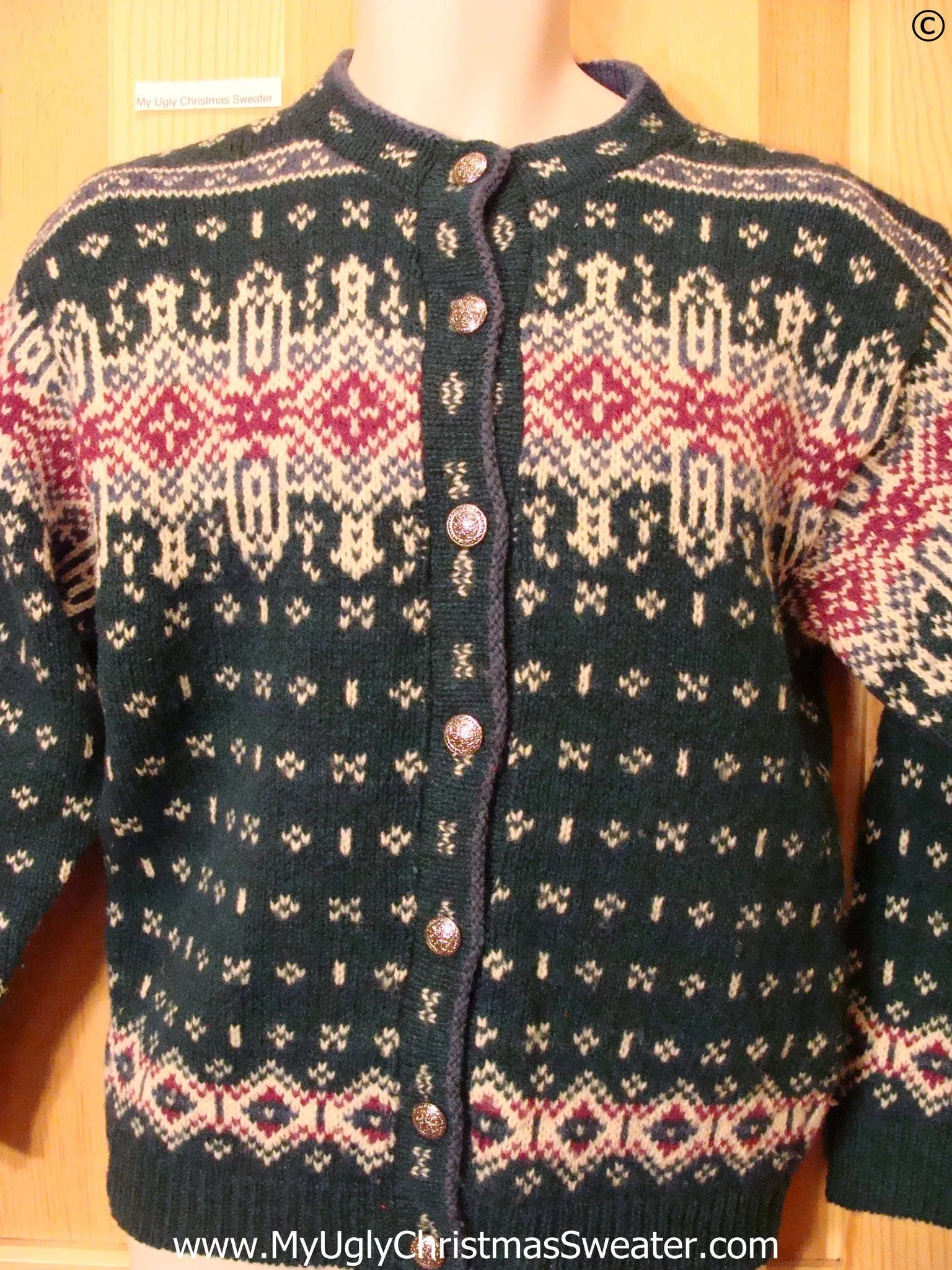 Two Sided Nordic Ornate Tacky Christmas Sweater