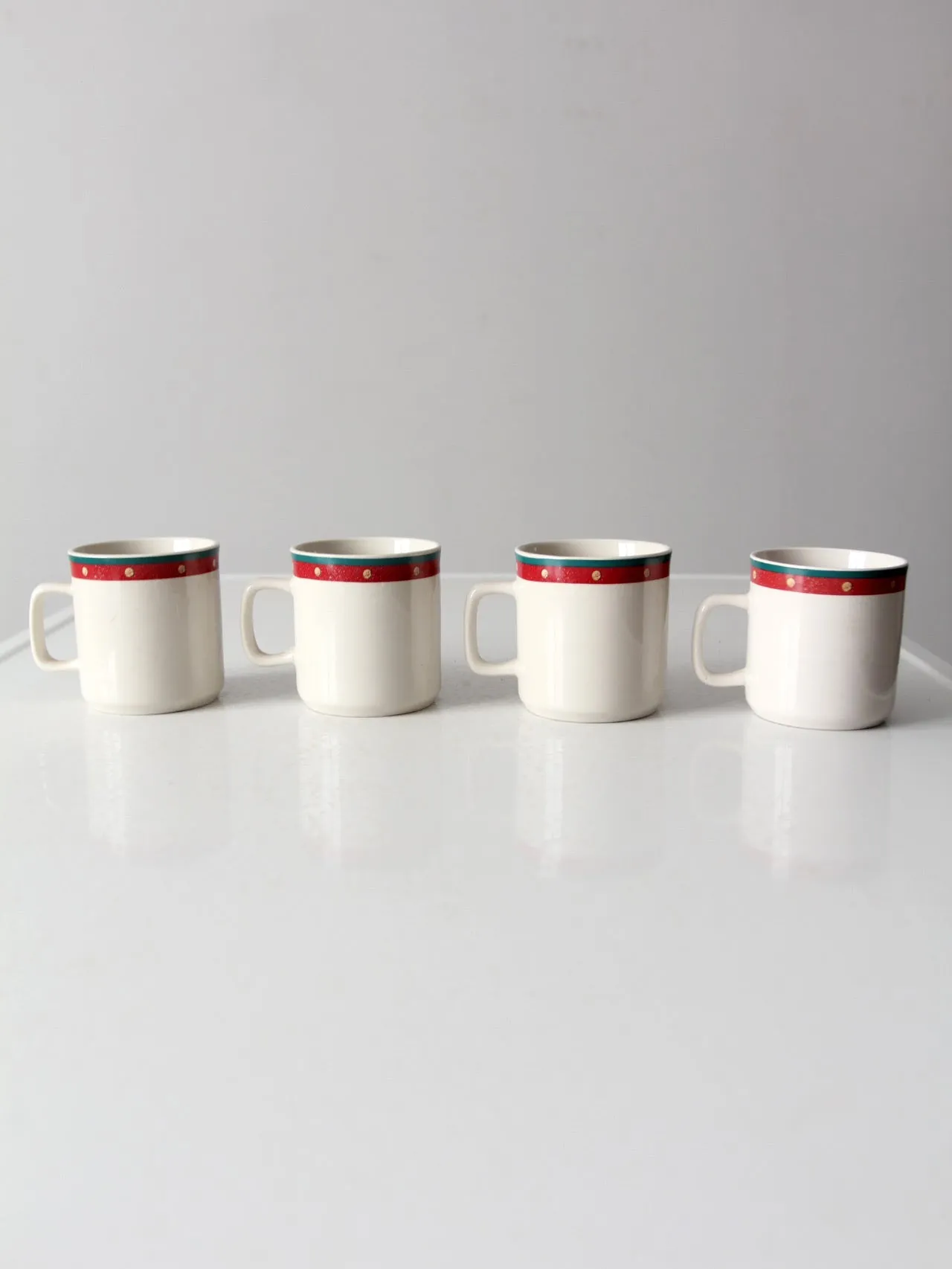 vintage Royal Season Stoneware snowman mugs set of 4