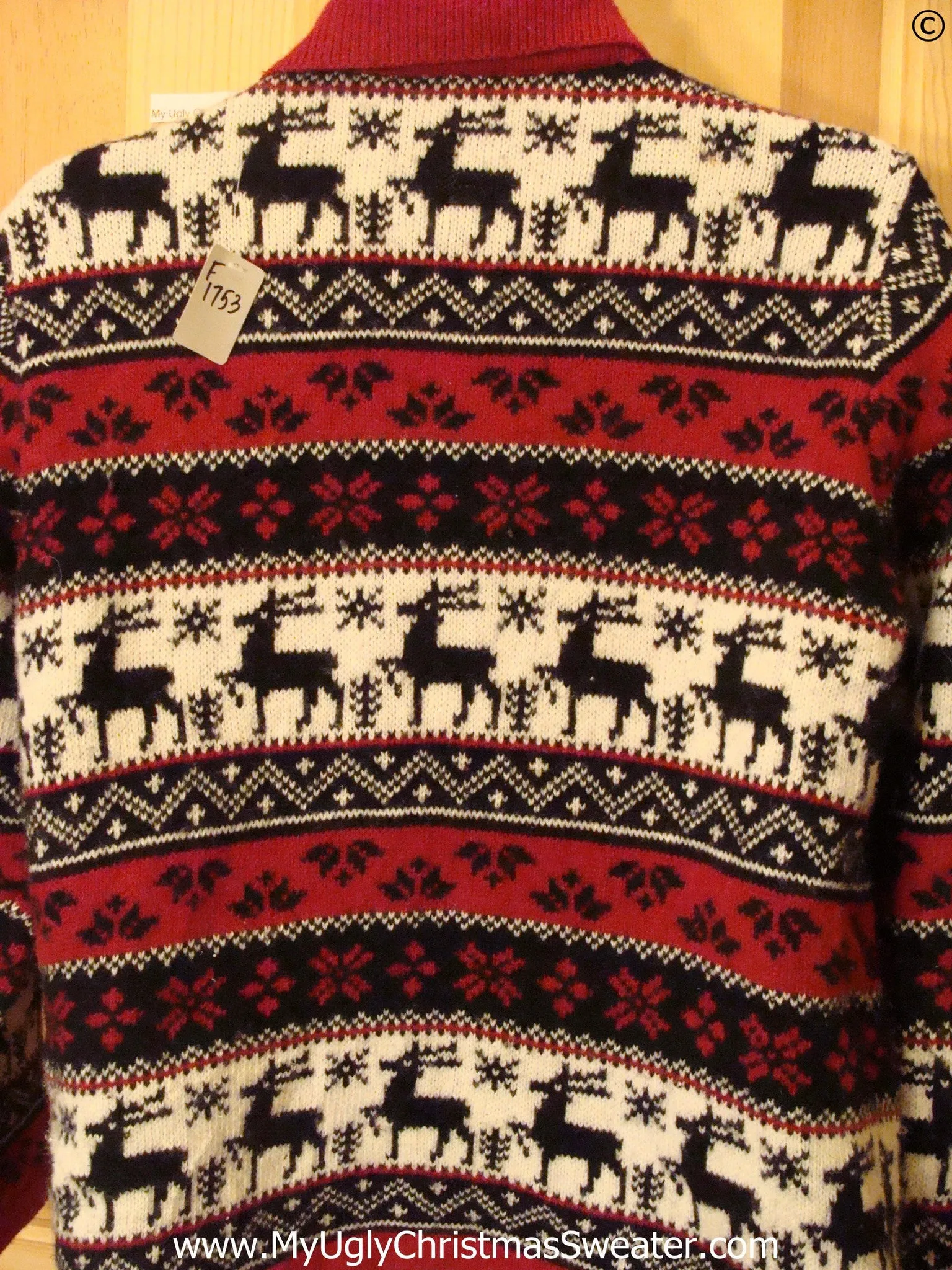 Vintage Style Reindder 2sided Christmas Sweater