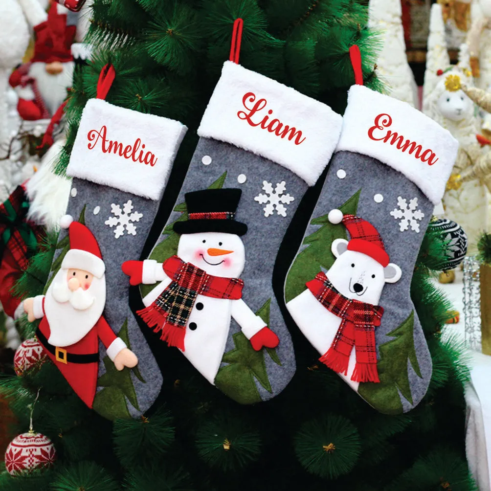 Winter Wonderland Stockings - Happy Santa